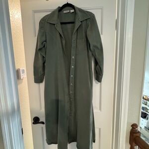 Vintage 90’s Sunbelt Sage Green Military Maxi Dress